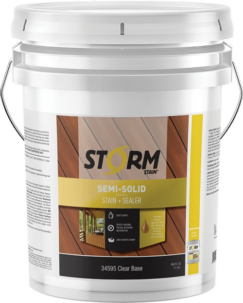 Storm 34595-5 5gal Semi-Solid Stain  Sealer Dual Dispersion Clear Base 100 VOC
