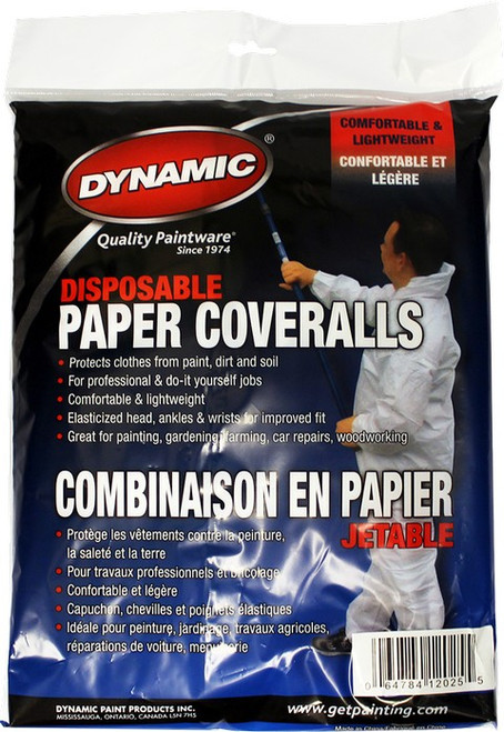 Dynamic 09902DYN Medium Disposable Paper Coveralls w/Hood