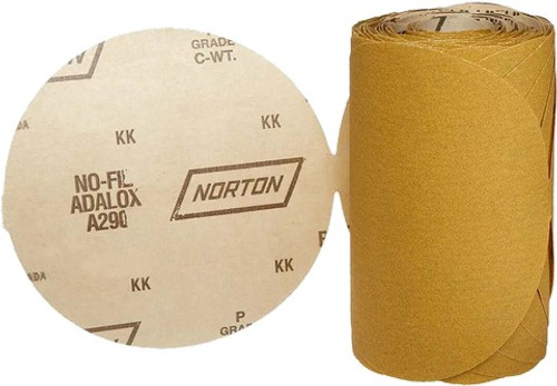 Norton 49232 5" No Hole P220 Stick & Sand Paper H&L Vac Disc Roll 50pk