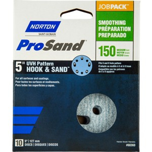Norton 68360 5" 5 & 8 Hole P150B ProSand Paper H&L UVH Disc (10pk)