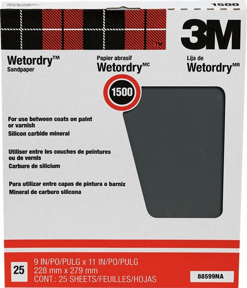 3M 88599NA 9" X 11" 1500A Wetordry (25pk)
