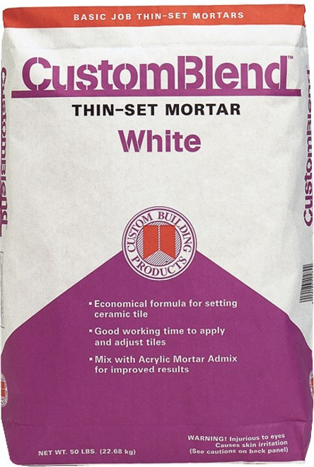 Custom CBTSW50 50lb White Custom Blend Thin-Set Mortar