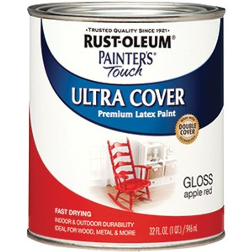 Rust-Oleum 1966502 qt Gloss Apple Red Ultra Cover Painters Touch Paint