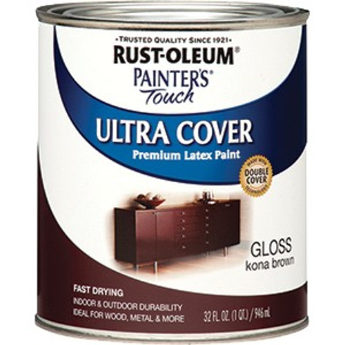 Rust-Oleum 1977502 qt Gloss Kona Brown Ultra Cover Painters Touch Paint