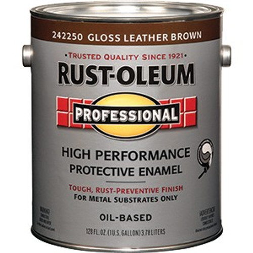 Rust-Oleum 242250 1gal Gloss Leather Brown Professional Oil Based Enamel 100 VOC