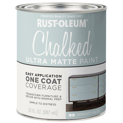 1 Qt Rust-Oleum 285139 Serenity Blue Chalked Ultra Matte Paint - Case of 2