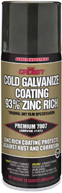 Aervoe 7007 141 16oz Zinc Rich Cold Galvanizing Aerosal Coating