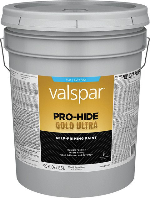 Valspar 65002.008 5gal Flat Finish Pastel Base Pro-Hide Gold Ultra Exterior Paint