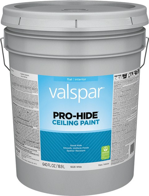 Valspar 16028.008 5gal Flat Finish White Pro-Hide Ceiling Paint