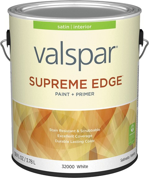 Valspar 32000.007 1gal Satin Finish White Base Supreme Edge Interior Paint & Primer