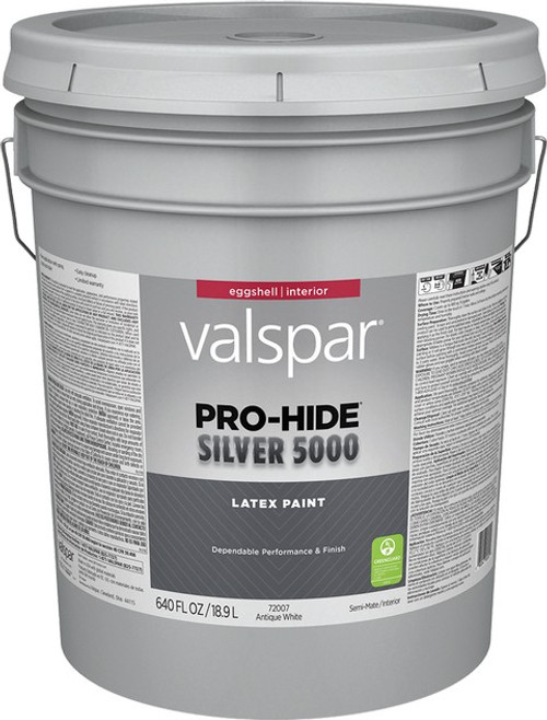 Valspar 72007.008 5gal Eggshell Finish Antique White Pro-Hide Silver 5000 Interior Paint