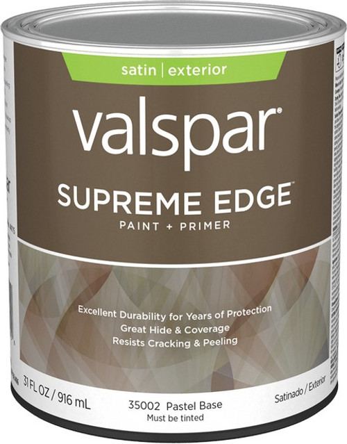 Valspar 35002.005 qt Satin Finish Pastel Base Supreme Edge Exterior Paint & Primer