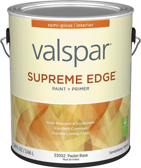 Valspar 33002.007 1gal Semi-Gloss Finish Pastel Base Supreme Edge Interior Paint & Primer