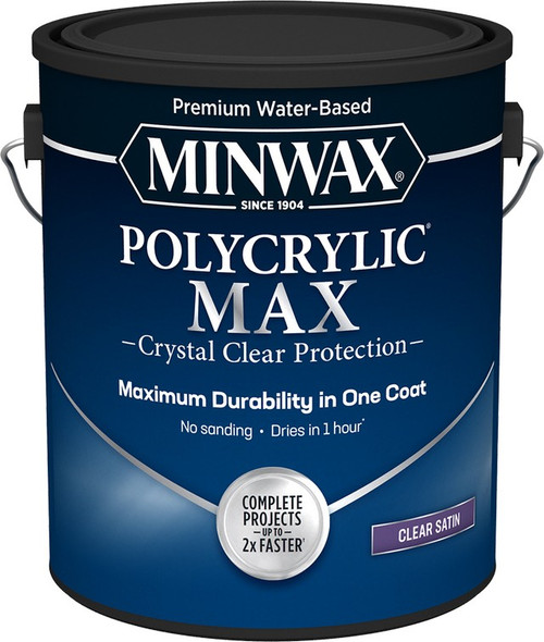 Minwax 655555555 1gal Satin Clear Polycrylic Max Water based Clear Finish