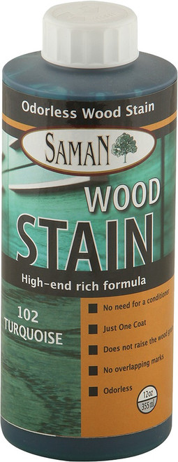 Saman TEW-102-12 354ml (12oz) Turquoise Water-Based Stain