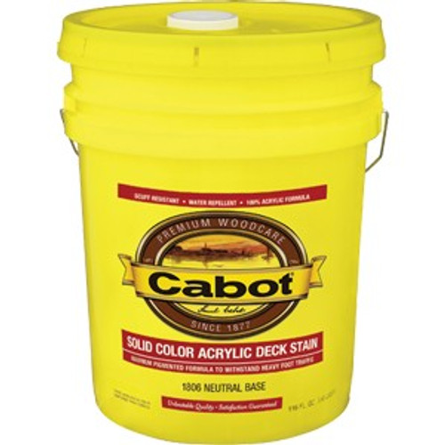 Cabot 1806 5gal Neutral-Base Solid Color Decking Acrylic Stain Cabot 1806 5gal Neutral-Base Solid Color Decking Acrylic Stain