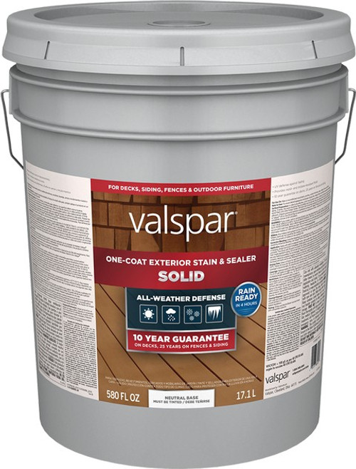 Valspar VL1028092-20 5gal Neutral Base One-Coat Solid Stain & Sealer