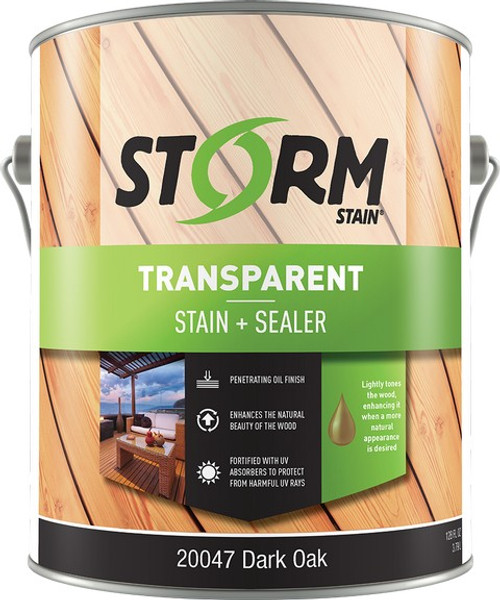 Storm 20147-1 1gal Dark Oak Transparent Stain + Sealer 250 VOC