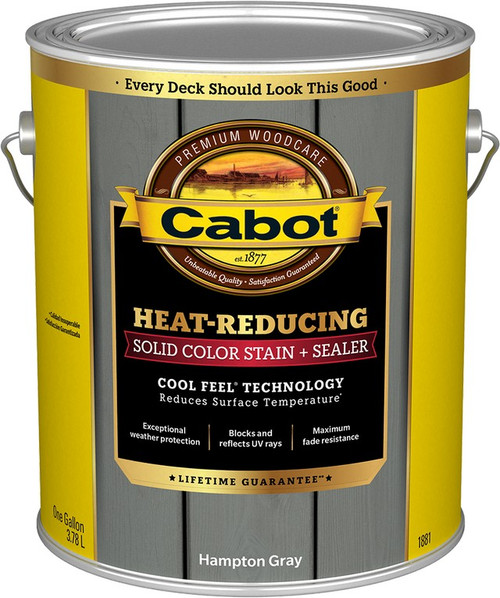 Cabot 1881 1gal Hampton Gray Heat-Reducing Solid Color Stain + Sealer w/Cool Feel Technology Cabot 1881 1gal Hampton Gray Heat-Reducing Solid Color Stain + Sealer w/Cool Feel Technology
