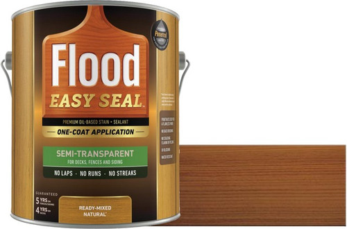 Flood FLDES125 1gal Dark Walnut Easy Seal Semi-Transparent Alkyd Oil-Based Stain