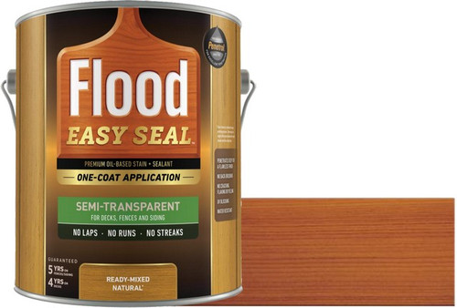 Flood FLDES130 1gal Mahogany Easy Seal Semi-Transparent Alkyd Oil-Based Stain