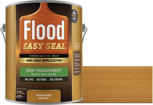 Flood FLDES105 1gal Natural Easy Seal Semi-Transparent Alkyd Oil-Based Stain