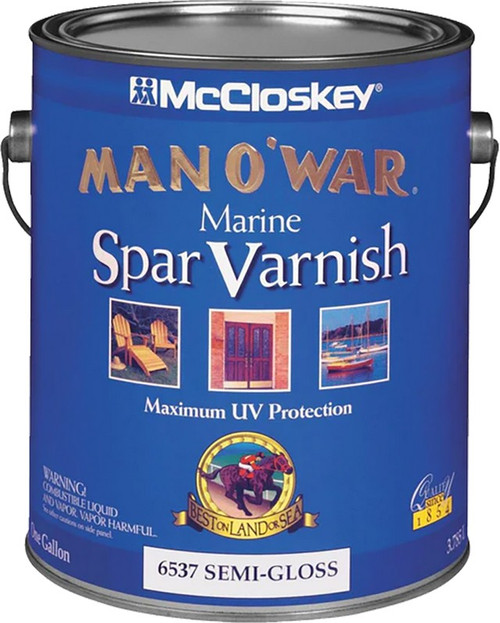 McCloskey 80-6537 1gal Semi Gloss Man-O-War Spar Varnish 275 VOC