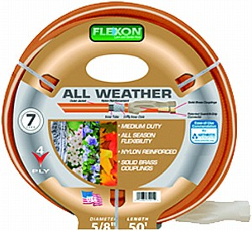 Flexon FAW5850 5/8" x 50' Beige Medium Duty All Weather Garden Hose
