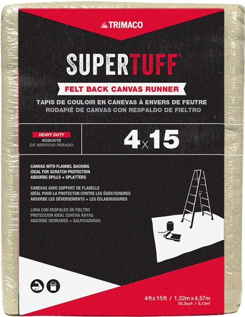 Trimaco FB6 4' x 15' Felt Back Drop Cloth
