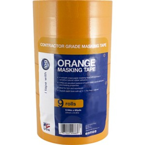 IPG PG505-24 24mm x 54.8m Contractor Grade Orange Masking Tape