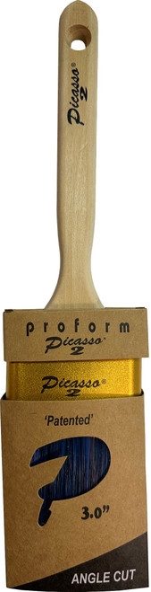 Proform G2-C3.0AS 3" Generation 2 Picasso Standard Handle Angled Cut PBT/Nylon Blended Paint Brush - 6ct. Case
