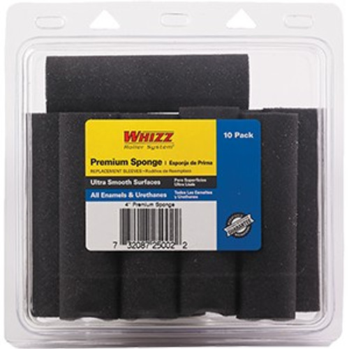 Whizz 25002 4" Premium Black Concave Foam Mini Roller 10Pk