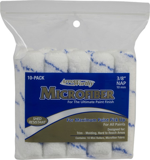 ArroWorthy 6.5-MFR3CK 6-1/2" x 3/8" Nap Microfiber Mini Roller Covers (10pk)