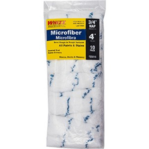 Whizz 25018 4" Microfiber Blue Stripe 3/4 Nap Mini Roller 10Pk