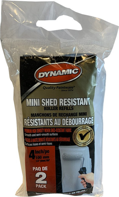 Dynamic 05605 4" x 1/4" (100mm x 6mm) Nap Shed Resistant Mini Roller Cover (2pk) - 10ct. Case