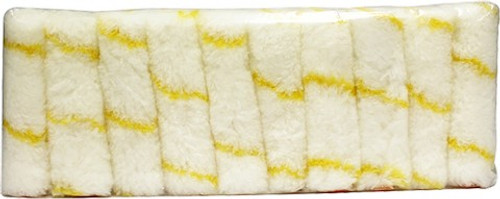 Dynamic 21249 4" x 1/2" (100mm x 12mm) Nap Yellow Stripe Mini Roller (Bulk Pack of 100)