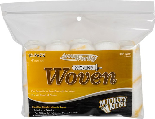 ArroWorthy 4-WL3CK 4" x 3/8" Nap Woven Blend Mini-Roller Cover (10pk)