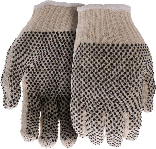 Boss B61031-L6P Lrg Beige String Knit Work Glove w/Gripping Dots(6pk)