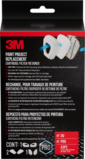 3M 6023P1-DC OV/P95 Performance Replacement Kit for the Paint Project Respirator