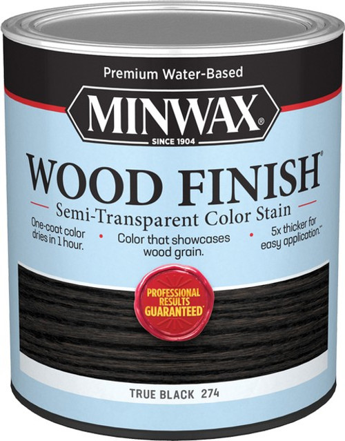 Minwax 10850 qt True Black Wood Finish Water-Based Semi-Transparent Color Stain