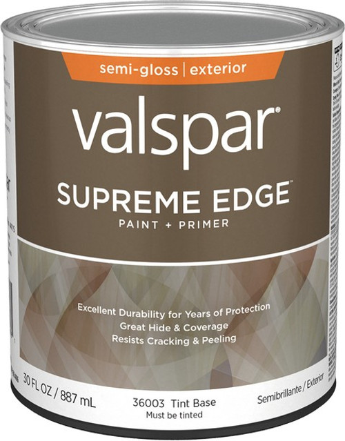 Valspar 36003.005 qt Semi-Gloss Finish Tint Base Supreme Edge Exterior Paint & Primer