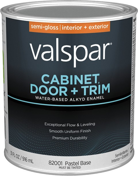 Valspar 82001.005 qt Semi-Gloss Finish Pastel Base Cabinet Door & Trim Paint