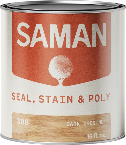 SamaN SSP-308-16 pt Dark Chestnut Seal Stain and Poly - 12ct. Case