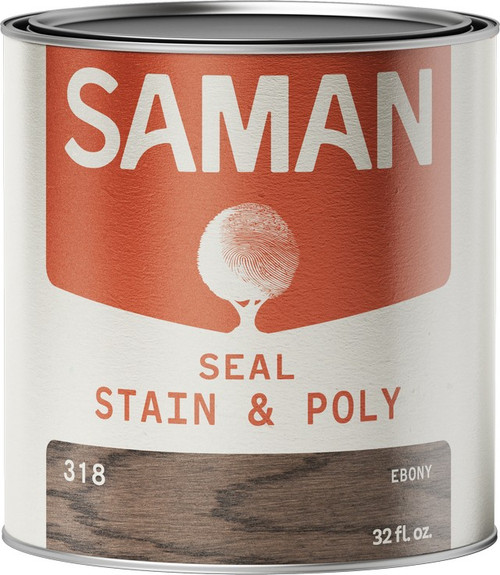 SamaN SSP-318-32 qt Ebony Seal Stain and Poly - 6ct. Case