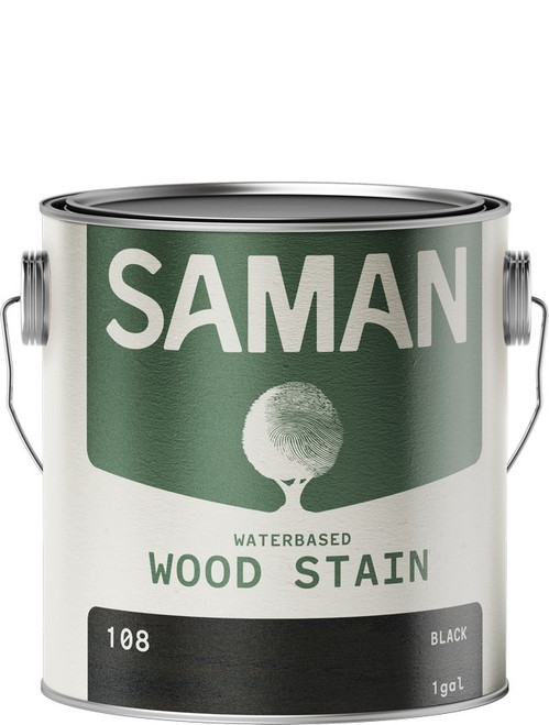 SamaN WWS-108-1G 1gal Black Water Based Stain - 2ct. Case