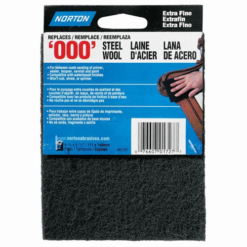 #000 Norton 01727 Gray Norton Synthetic Steel Wool Pad