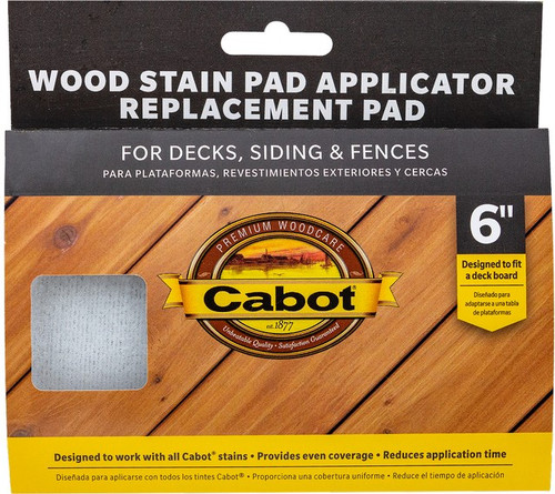 Cabot 140752610 6" Wood Stain Pad Applicator Replacement Pad