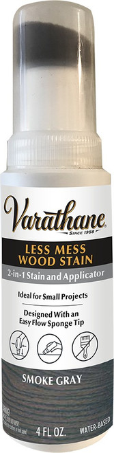 Varathane 368033 4oz Semi-Transparent Smoke Gray Water-Based Less Mess 2-in-1 Wood Stain & Applicator