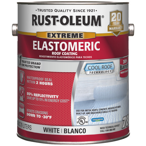 .9 Gallon Rust-Oleum 301902 White Roofing 780 Extreme Elastomeric Roof Coating