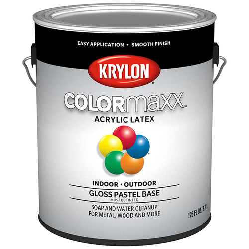 1 Gal Krylon K05653007-16 Pastel Base COLORmaxx Paint & Primer, Gloss - Case of 2